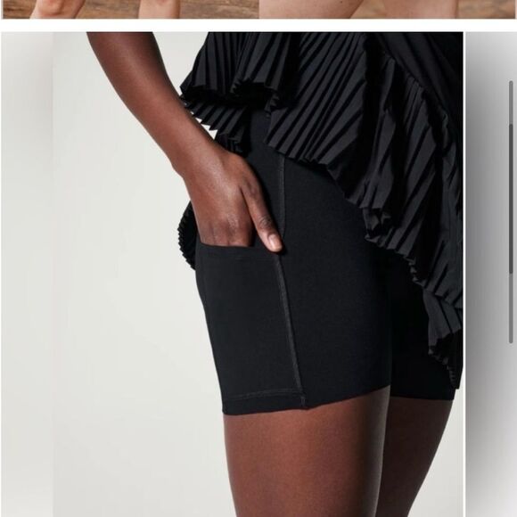 Spanx Yes Pleats! Athletic Dress. Black Sz S - Picture 5 of 8
